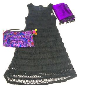Ya Los Angeles Sleeveless Black Knit Dress NWT